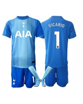 Tottenham Hotspur Guglielmo Vicario #1 Portiere Maglia Gara Trasferta Repliche 2025-26 Bambino Maniche Corte